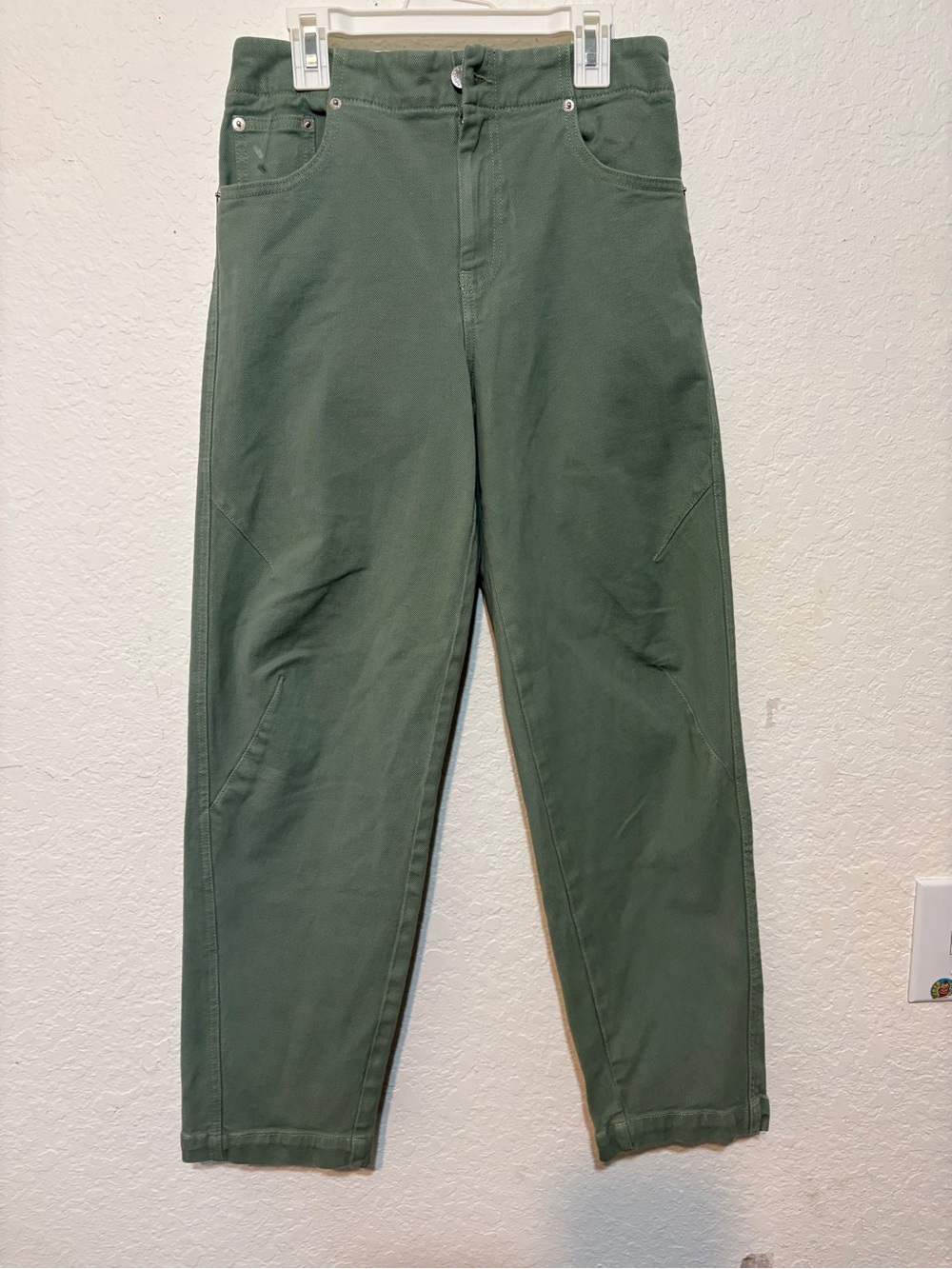 Club Monaco Forest Green Curved Seam Utility Trousers